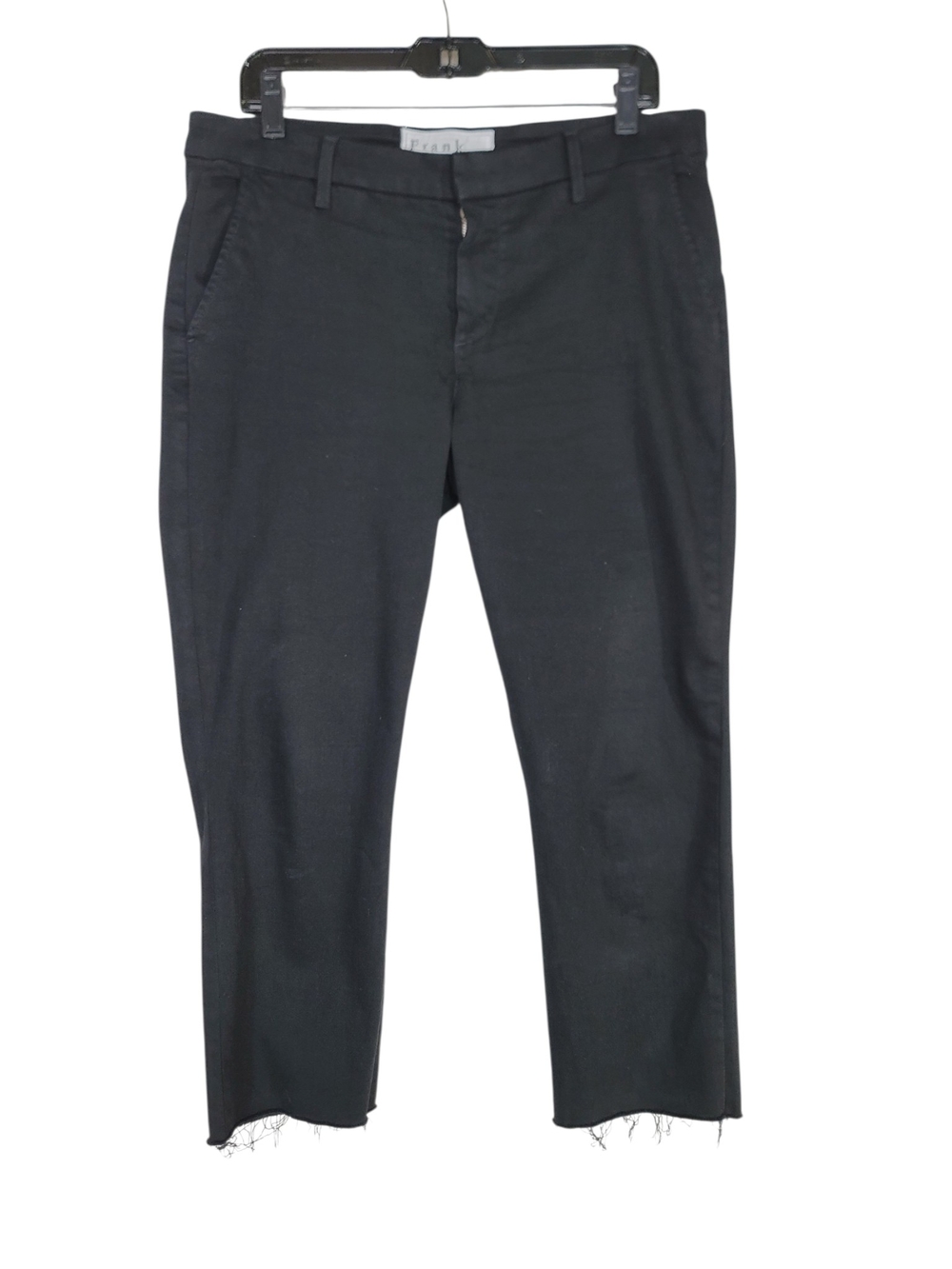 Frank & Eileen Black Straight-Leg pants with Unfinished hem